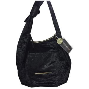 Steve Madden Velvet Hobo Bag Dog Tag